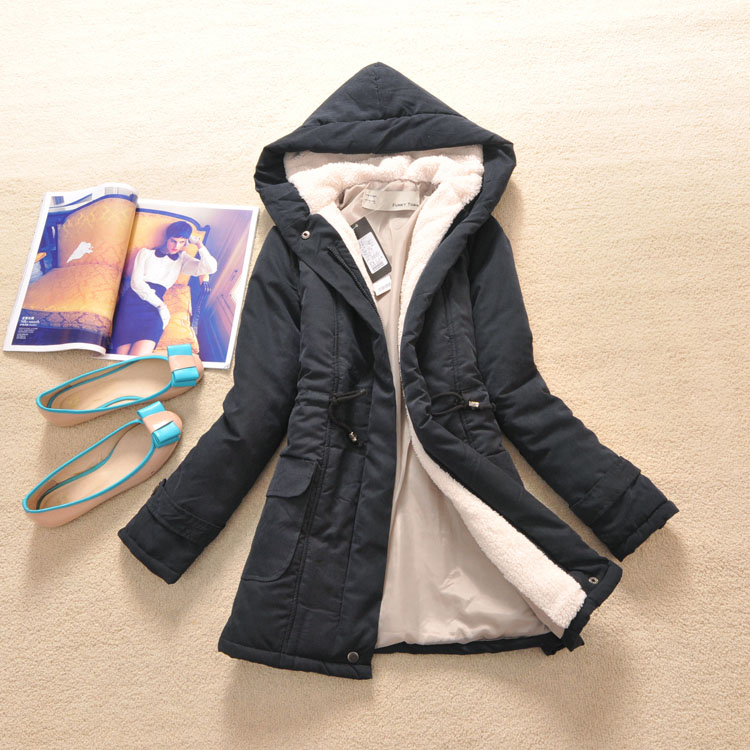 2013 drawstring thermal wool thickening hooded wadded jacket cotton-padded jacket - 0.66