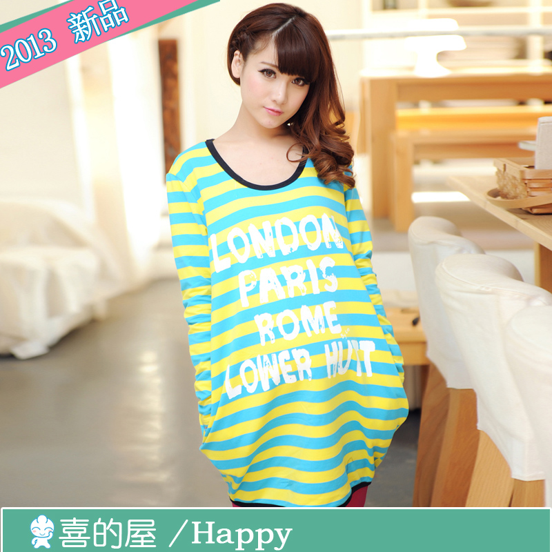 2013  Dress Pregnant Hot-selling  spring maternity top maternity clothing spring and autumn 100% cotton t-shirt Brand