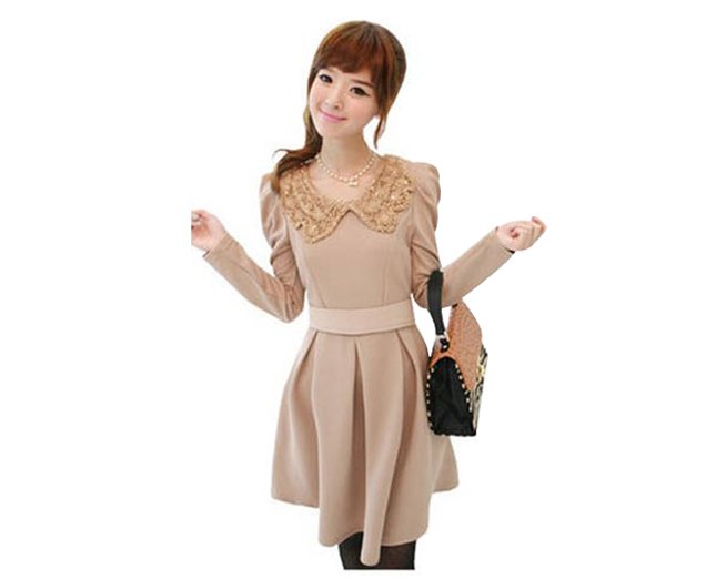 2013 dress ,Women dresses ,Lapel ,Spring and summer dress ,Free shipping ,WQL029