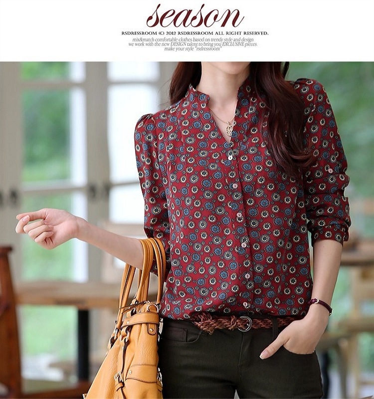 2013 early spring models of foreign trade za * with Shirt long sleeve ladies shirts stand-up collar star Shirt 5836