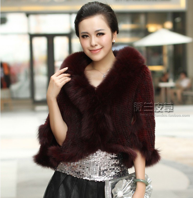 2013 Europe style Lady Genuine Mink Hair Fur and fox fur Collar/ wraps/shawl, women's fur vests  DHL free shipping