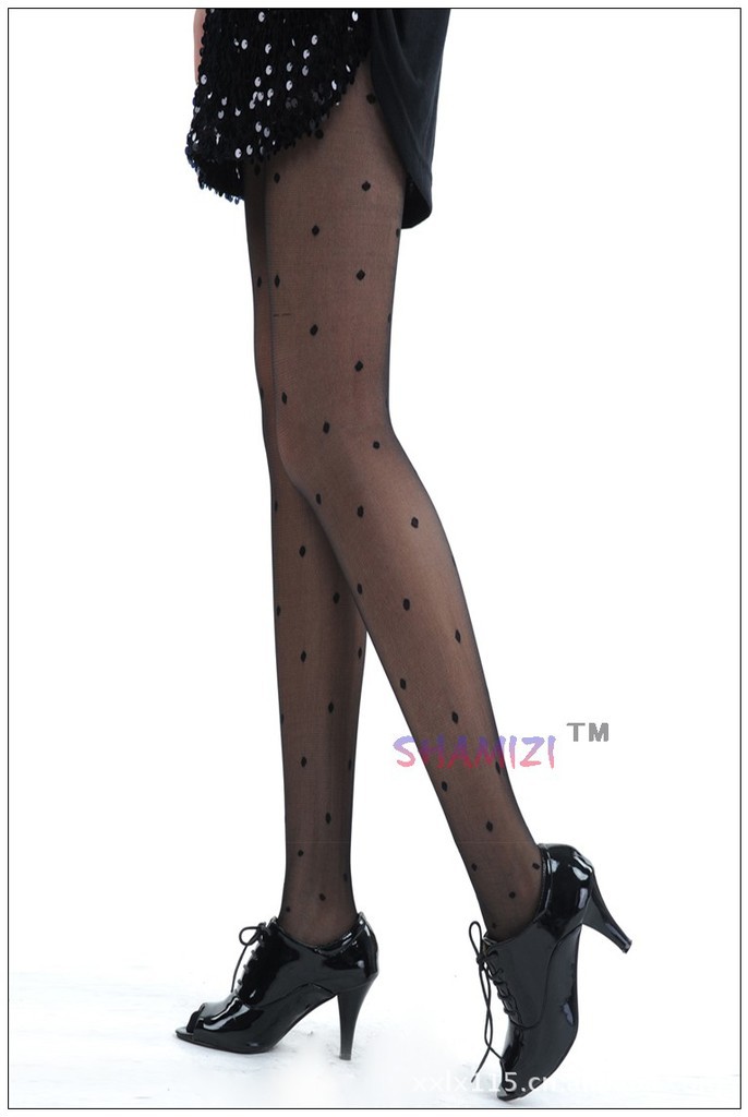 2013 explosion models fashion small dot jacquard silk stockings cored wire tights