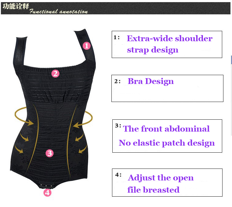 2013 Extra wide shoulder strap design Women Slimming Shapper Bamboo Fabric Shapewear Good Ventilation Waist Corsets Girdle