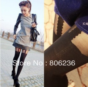 2013 Fashion Ayomi spaghetti strap Stockings Mock Suspender Tights Garter leggings  A2441