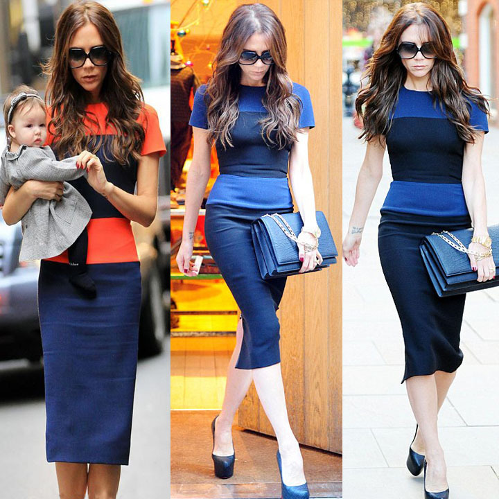 2013 fashion Body Fitting Cotton brand celebrity dresses for Women by Victoria Beckham new dress 3 colors S M L XL XXL