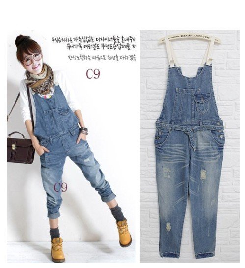 2013 fashion denim jumpsuits rompers washing jean  wear for women  I728