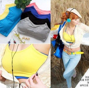 2013 Fashion Korea Candy Women Seamless Camisole Sexy Summer Tank With Pad Free Shipping