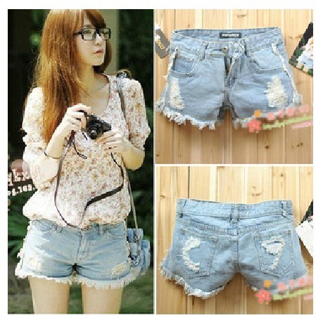 2013 Fashion Lady Tassel burrs jeans short women jeans shorts ladies ripped jeans short pants free shipping