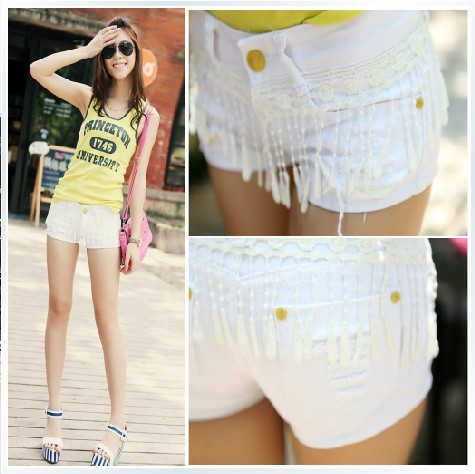 2013 Fashion Lady tassel ripped jeans short women jeans short ladies Han edition jeans short pants free shipping