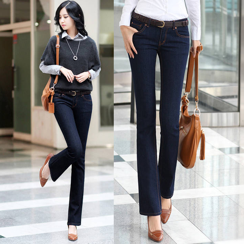 2013 fashion ol all-match slim long help transform thunder thighs bell bottom jeans hot-selling