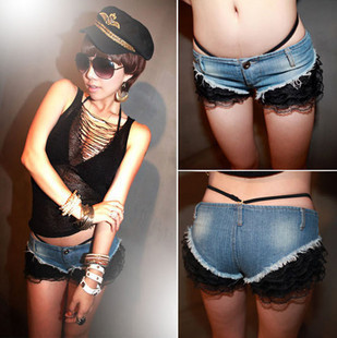 2013 fashion sexy jeans women shorts female patchwork denim hot pant free shipping WQ2201