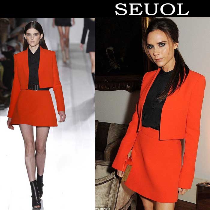 2013 fashion spring and summer women's orange ol fashion cardigan short jacket half-skirt set