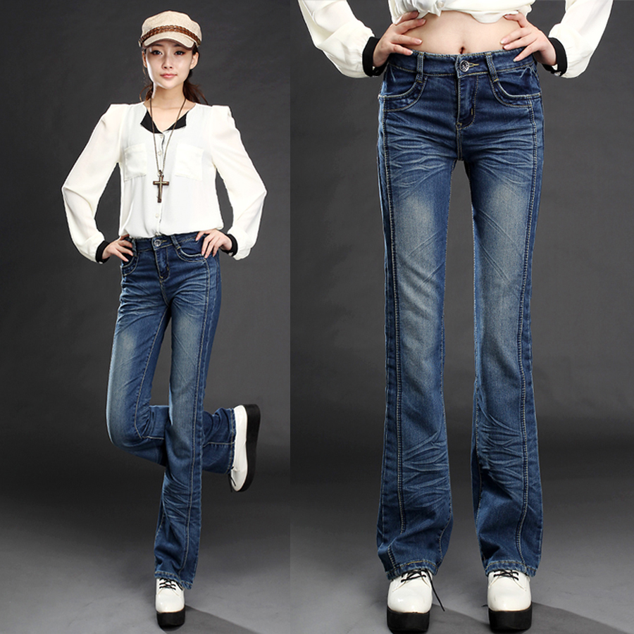 2013 FASHION Spring slim butt-lifting boot cut jeans flare trousers long trousers for womens free shipping