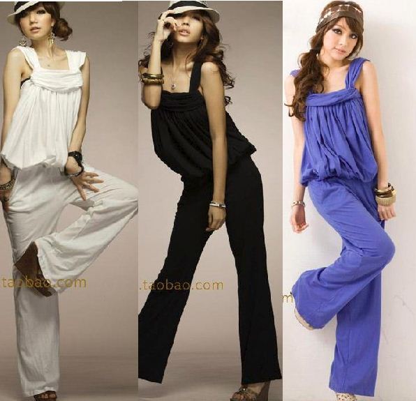 2013 fashion summer jumpsuit trousers women'sROMPER plus size wide leg pants