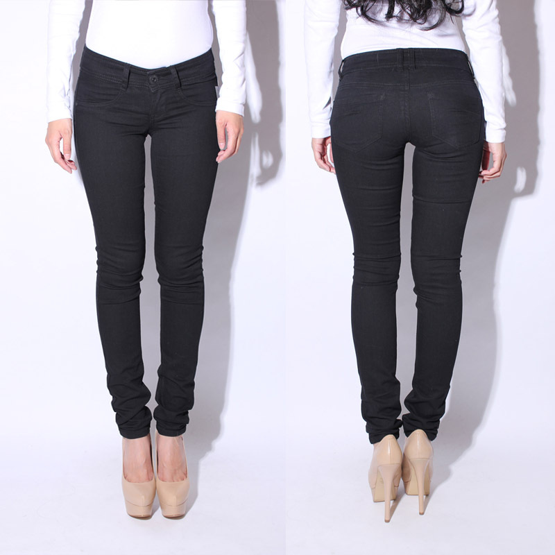 2013 fashion thin version of the black low-waist tight-fitting all-match denim pencil pants skinny pants