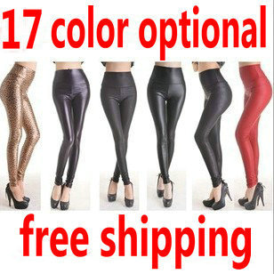 2013 fashion women high waist basic sexy pants plus size faux leather gothic elegance punk leggings nordic tights high waisted