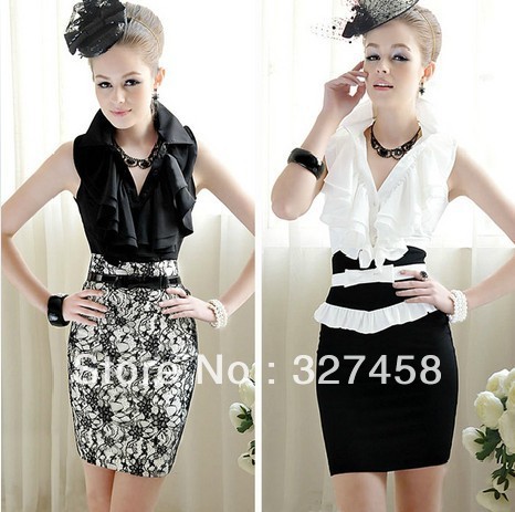 2013 Fashion Women's OL style women Elegant fashion the flouncing sleeveless shirts free shipping