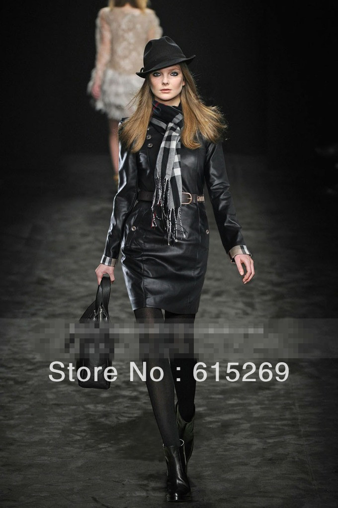 2013 Fasion  leather dress OL style