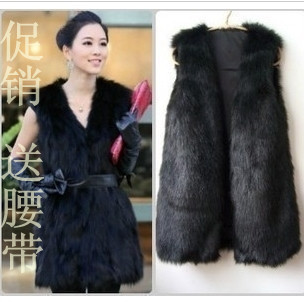 2013 faux fur wool faux medium-long vest outerwear spring and autumn women's outerwear