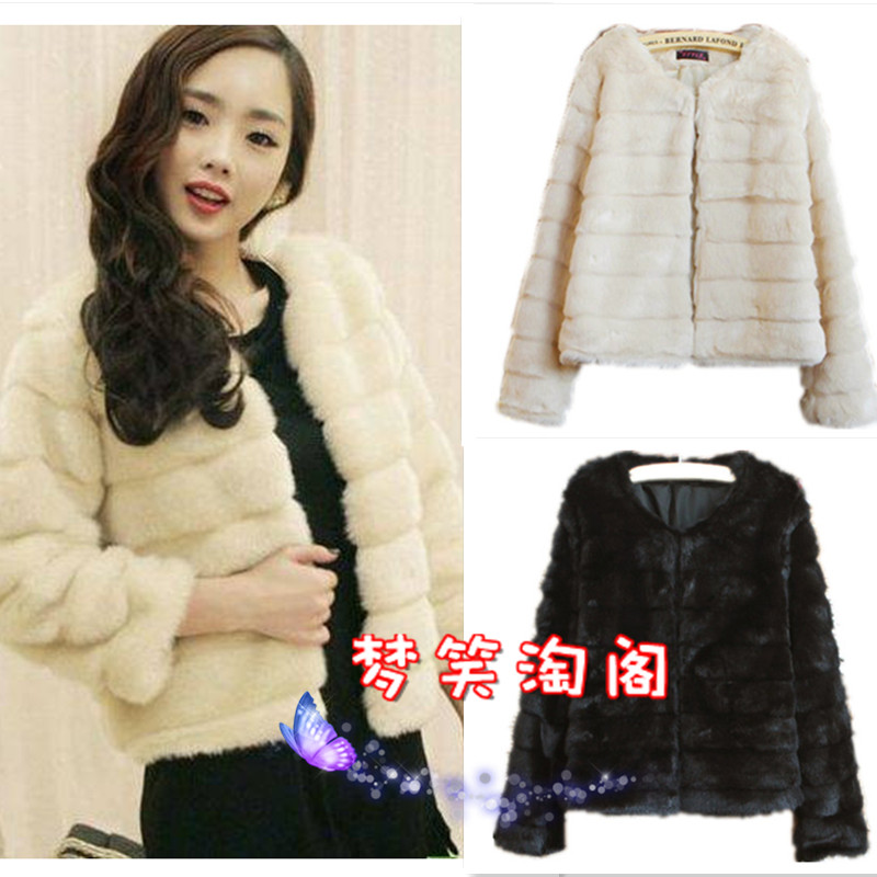 2013 faux spring rabbit fur short design outerwear female outerwear