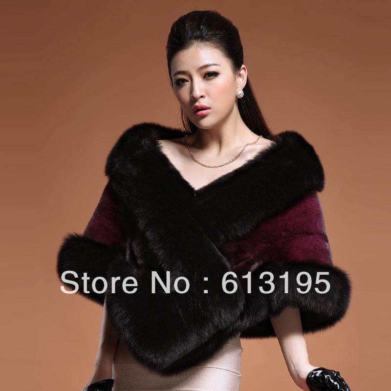 2013 fox cape fur coat mink fur overcoat / YDX175