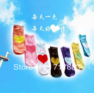 2013 FREE SHIPPING A177 female heart gift cotton socks spring and summer cartoon sock slippers,with Gift box packaging