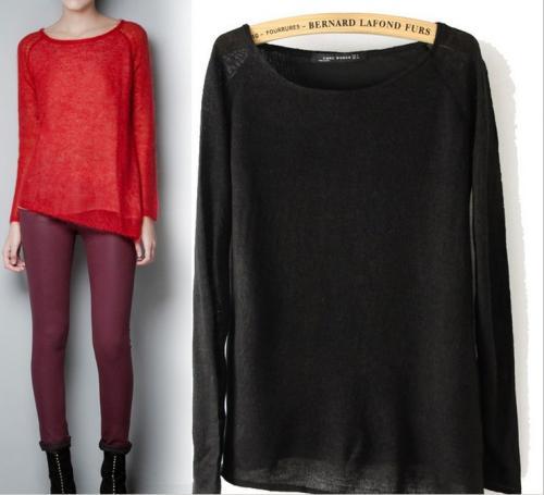 2013 free shipping  fashion Women's slim Lined with irregular hem sweater bottoming shirt  1378