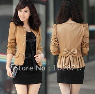 2013 Free Shipping New Spring Fashion Women Slim fit Business Puffy Sleeves Suit Blazer Jacket Coat