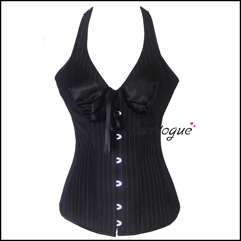 2013 free shipping on sale black steel boned sexy corset bustier