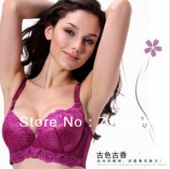 2013 free shipping push up Sexy bra Fashion bra Women Ladies' bra pink flawer shadow Noble woman