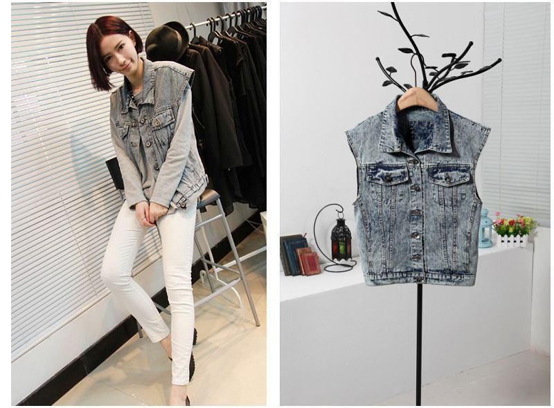 2013 Free Shipping Women's 2013 design water wash retro finishing bf denim outerwear 338