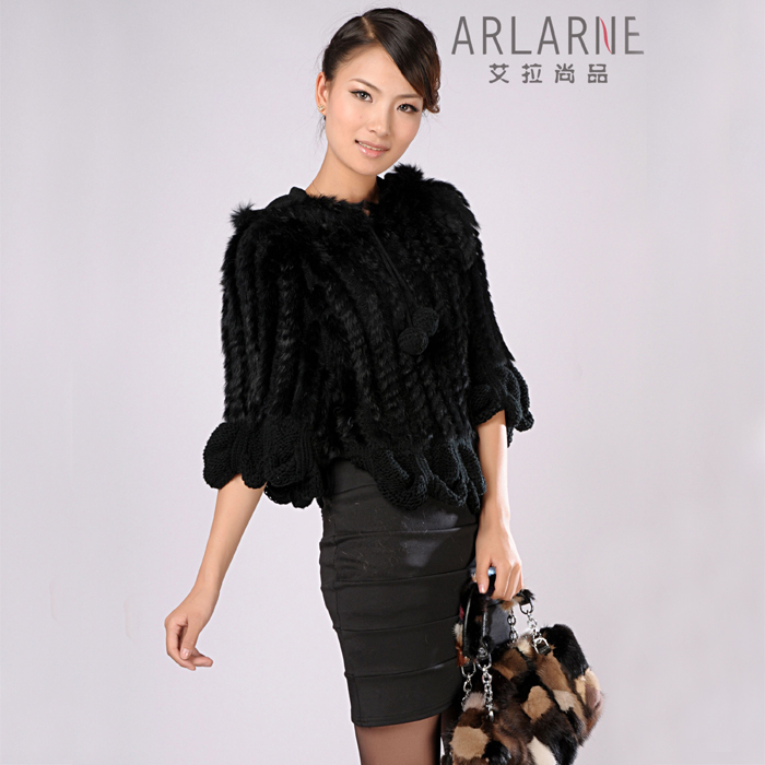 2013 fur coat cloak rabbit fur knitted fur spherule