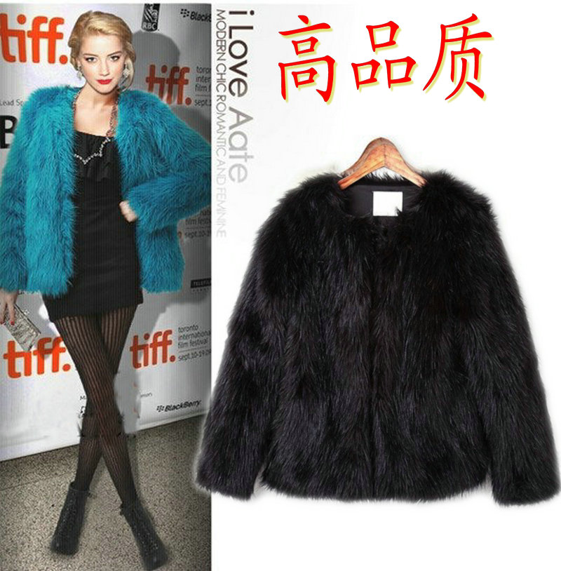 2013 fur coat short design imitation mink fox fur coat