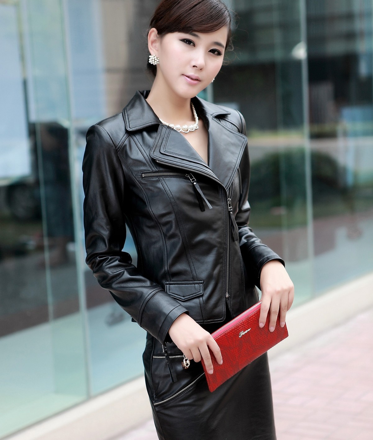 2013 genuine leather clothing female leather clothing sheepskin genuine leather female short design slim outerwear