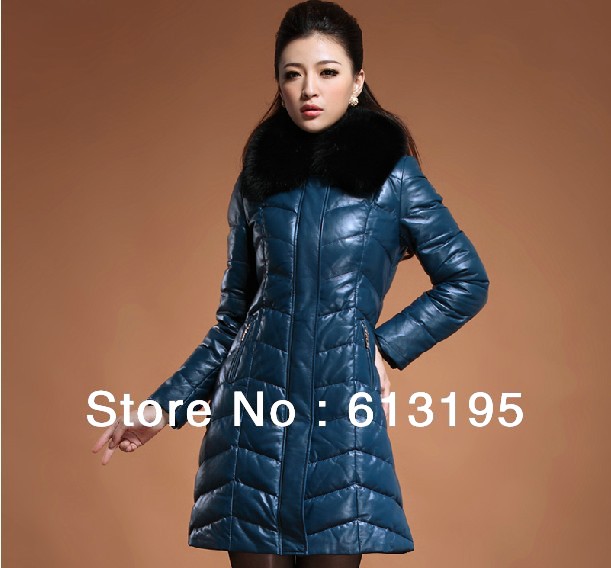 2013 genuine sheepskin promotion of / fashion women / fox collar / sheep leather jacket / ydx163