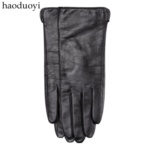 2013 High Quality Sheepskin leather gloves black brown hm3 full cloth lining