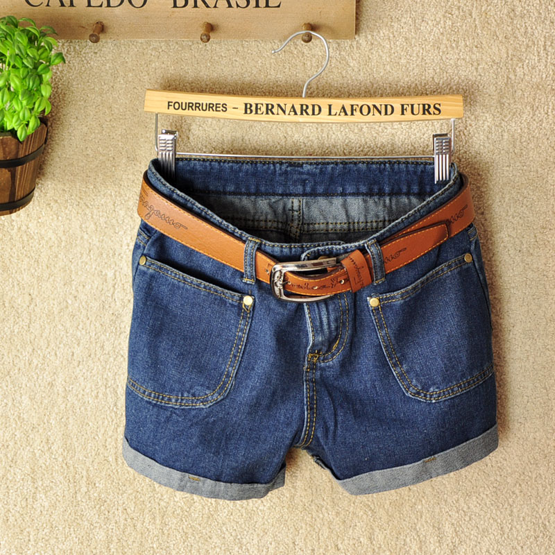 2013 high waist denim shorts loose denim shorts female