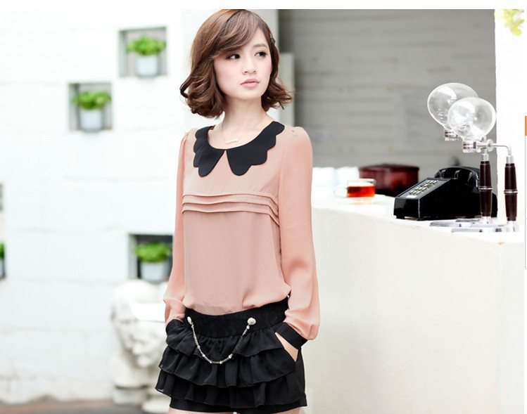 2013 hiqh quality brand women's shirt chiffon shirt career blouse free shipping