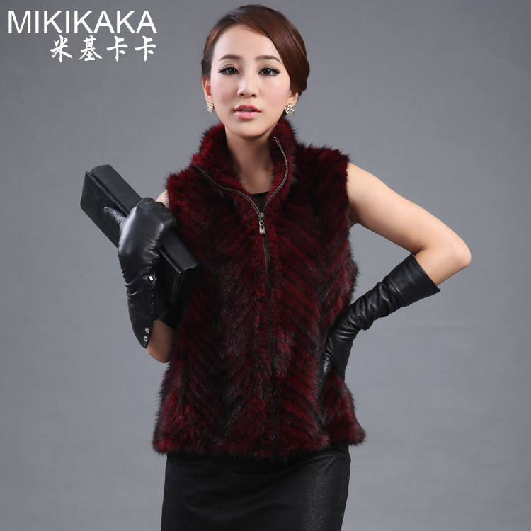 2013 Hitz female special collar mink fur vest fashion personality temperament generous comfortable jacket authentic Christmas