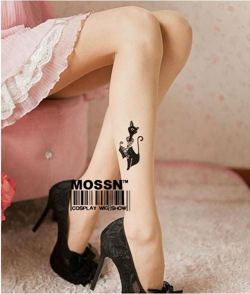 2013 Hot Pretty Ankle Cat Hosiery Pantyhose Patterns Tattoo Elastic New Stocking