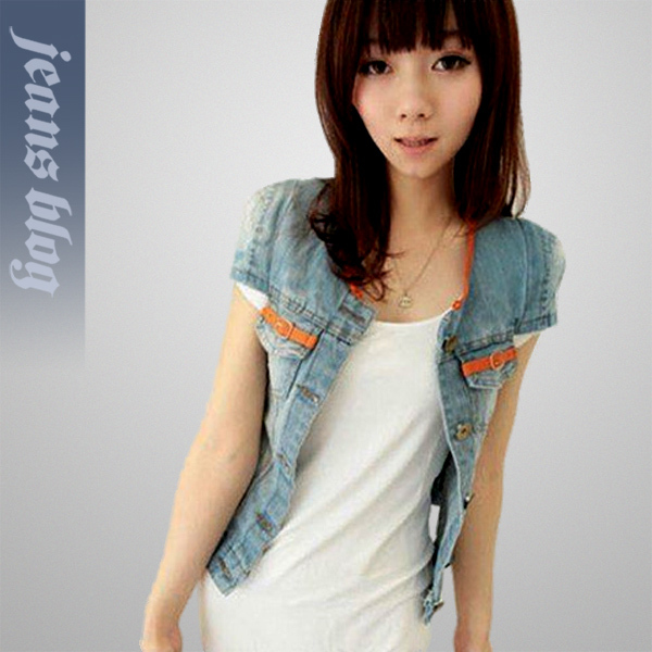 2013 Hot Sale Ladies Fashion   Jean Coat Classical  High Quality Vest No 569