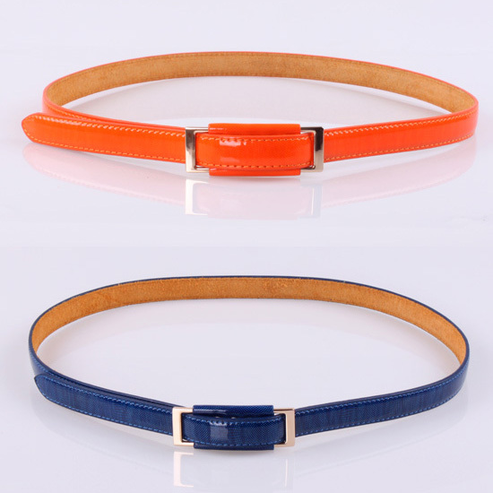 2013 Hot selling Fashion beautiful japanned leather line pin buckle women's strap all-match  decoration belt for free shipping