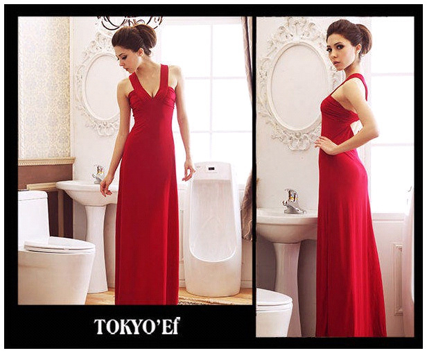 2013 hot selling new arriving women's summer long dresses ladies sexy prom slim deep v-neck  dresses 3 colors +free shipping