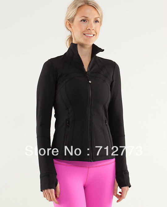 2013 HOT Selling Yoga Brand, Lululemon Scuba Black Jacket Women's Coat Long Sleeve in US Size 6 8 10 12 Free shipping!