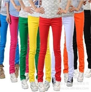 2013 jeans Women Sexy Candy Colors Pencil Pants Slim Fit Skinny Stretch Trousers Hot TS6020 drop shipping