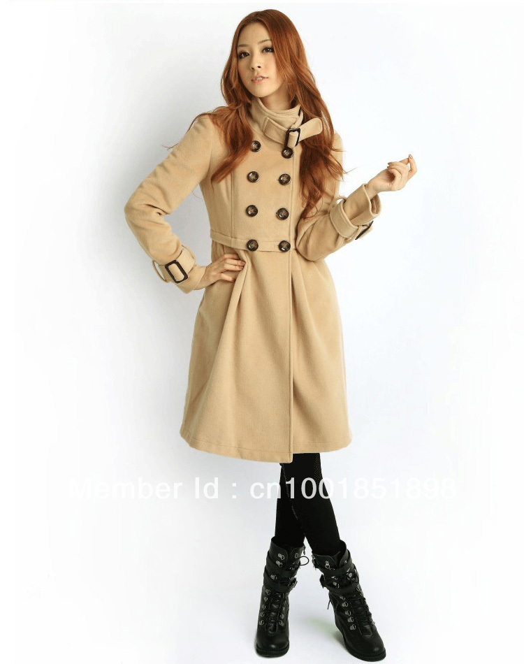 2013 Korea Women's Wool woolen coat Hoodies, Sweats Coat Jacket Warm Outerwear Sweatshirts 5 Color Free Shipping