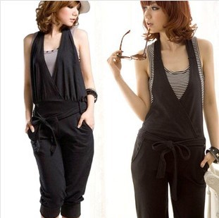 2013 Korean Version Was Thin Ladies Fashion Pant harem Pants Jumpsuit Pants Black Cotton Free Shipping