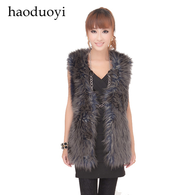 2013 Leather belt fashion normic 3 wool patchwork fur vest hm 6 full Free Shipping