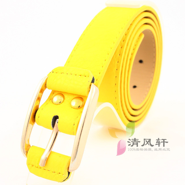 2013 leather packet decoration women's pin buckle strap Women fashion candy color belt