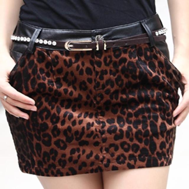 2013 leopard print short skirt casual water wash tailored skirt sexy miniskirt leather skirt female